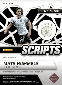 2021-22 Panini Mosaic Road to FIFA World Cup - Scripts Mosaic #S-MH Mats Hummels Back