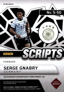 2021-22 Panini Mosaic Road to FIFA World Cup - Scripts Mosaic #S-SG Serge Gnabry Back