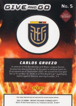 2021-22 Panini Mosaic Road to FIFA World Cup - Give and Go #5 Carlos Gruezo Back