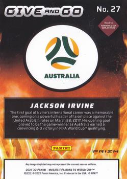 2021-22 Panini Mosaic Road to FIFA World Cup - Give and Go Mosaic #27 Jackson Irvine Back