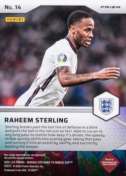 2021-22 Panini Mosaic Road to FIFA World Cup - Pitch Masters Mosaic #14 Raheem Sterling Back