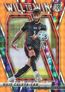 2021-22 Panini Mosaic Road to FIFA World Cup - Will to Win Mosaic Orange Fluorescent #36 Duje Caleta-Car Front