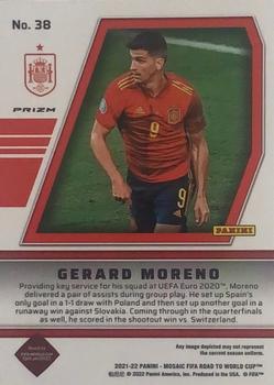 2021-22 Panini Mosaic Road to FIFA World Cup - Will to Win Mosaic Orange Fluorescent #38 Gerard Moreno Back