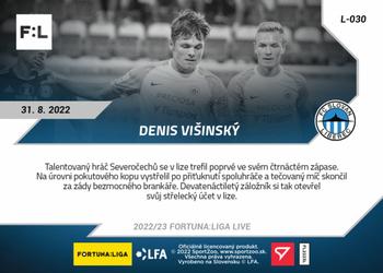 2022-23 SportZoo Live Fortuna:Liga #L-030 Denis Visinsky Back