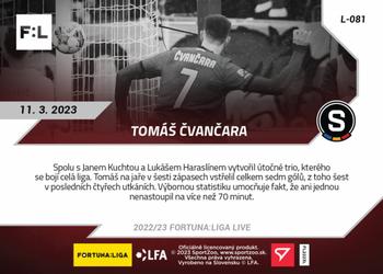 2022-23 SportZoo Live Fortuna:Liga #L-081 Tomas Cvancara Back