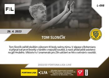 2022-23 SportZoo Live Fortuna:Liga #L-098 Tom Sloncik Back