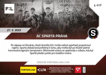 2022-23 SportZoo Live Fortuna:Liga #L-117 AC Sparta Praha Back
