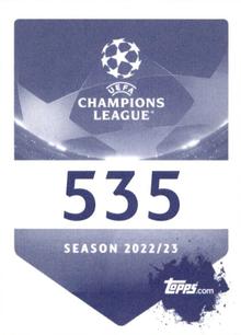 2022-23 Topps UEFA Champions League Sticker Collection #535 Alessandro Del Piero Back