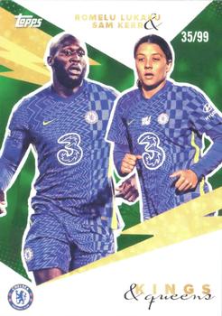2021-22 Topps Chelsea FC - Kings & Queens Green #NNO Romelu Lukaku / Sam Kerr Front