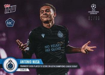 2022-23 Topps Now UEFA Champions League - Purple #020 Antonio Nusa Front