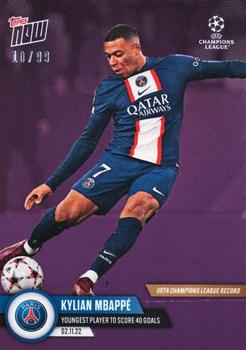 2022-23 Topps Now UEFA Champions League - Purple #068 Kylian Mbappé Front