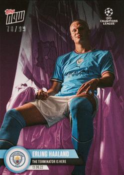2022-23 Topps Now UEFA Champions League - Preseason Player Signings Purple #PS02 Erling Haaland Front