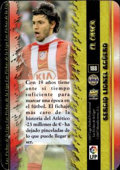 2007-08 Mundicromo Sport S.L. Las fichas de la Liga #188sh Agüero Back