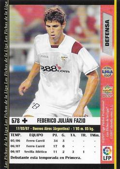 2007-08 Mundicromo Sport S.L. Las fichas de la Liga #578 Fazio Back