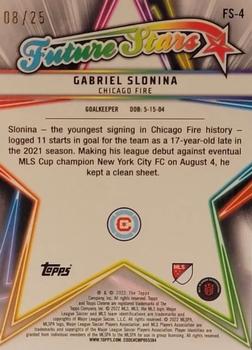 2022 Topps Chrome MLS - Future Stars Orange #FS-4 Gabriel Slonina Back