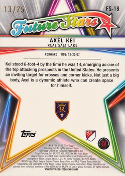 2022 Topps Chrome MLS - Future Stars Orange #FS-18 Axel Kei Back