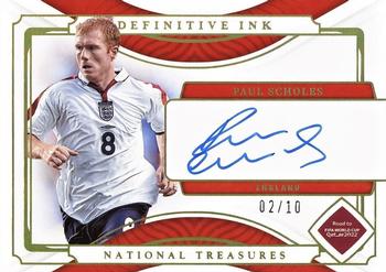 2022 Panini National Treasures FIFA Road to World Cup - Definitive Ink Gold #DI-PS Paul Scholes Front