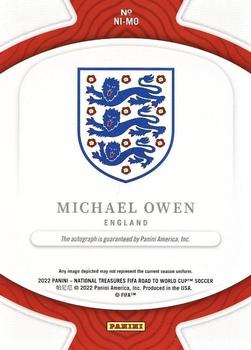 2022 Panini National Treasures FIFA Road to World Cup - National Archives Ink #NI-MO Michael Owen Back