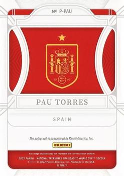 2022 Panini National Treasures FIFA Road to World Cup - Penmanship Platinum #P-PT Pau Torres Back
