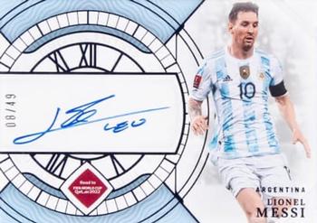 2022 Panini National Treasures FIFA Road to World Cup - Timeless Talents Signatures Sapphire #TS-LM Lionel Messi Front