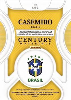 2022 Panini National Treasures FIFA Road to World Cup - Century Materials #CM-C Casemiro Back