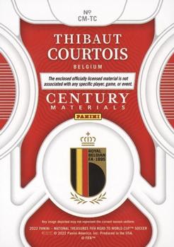 2022 Panini National Treasures FIFA Road to World Cup - Century Materials #CM-TC Thibaut Courtois Back