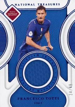2022 Panini National Treasures FIFA Road to World Cup - Century Materials Sapphire #CM-TOT Francesco Totti Front