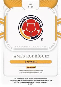 2022 Panini National Treasures FIFA Road to World Cup - Franchise Treasures Emerald #FT-JR James Rodriguez Back