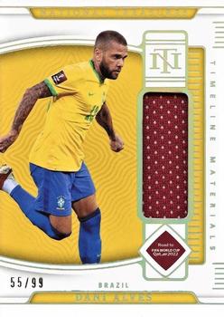 2022 Panini National Treasures FIFA Road to World Cup - Timeline Materials #TM-ALV Dani Alves Front