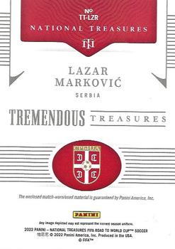 2022 Panini National Treasures FIFA Road to World Cup - Tremendous Treasures #TT-LZR Lazar Markovic Back