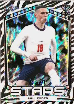 2022 Leaf Metal Stars - Zebra Stripe Wave #SS-05 Phil Foden Front