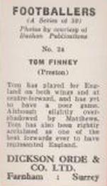 1960 Dickson Orde & Co. Ltd. Footballers #24 Tom Finney Back