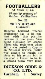 1960 Dickson Orde & Co. Ltd. Footballers #29 Willie Ritchie Back