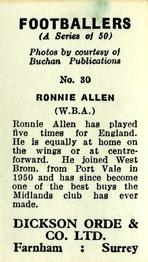 1960 Dickson Orde & Co. Ltd. Footballers #30 Ronnie Allen Back