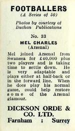 1960 Dickson Orde & Co. Ltd. Footballers #33 Mel Charles Back