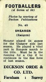 1960 Dickson Orde & Co. Ltd. Footballers #40 Bobby Shearer Back