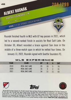 2022 Topps Chrome MLS - Aqua #48 Albert Rusnák Back