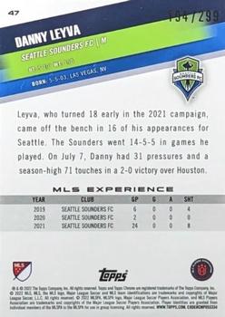 2022 Topps Chrome MLS - Aqua Lava #47 Danny Leyva Back