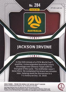 2022 Panini Prizm World Cup - Hyper #284 Jackson Irvine Back