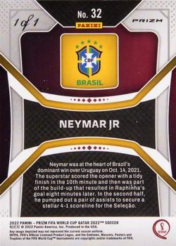 2022 Panini Prizm World Cup - Black #32 Neymar Jr Back