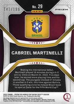 2022 Panini Prizm World Cup - Blue Wave #29 Gabriel Martinelli Back