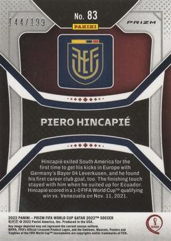 2022 Panini Prizm World Cup - Blue Wave #83 Piero Hincapie Back