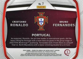 2022 Panini Prizm FIFA World Cup Qatar - Connections #7 Cristiano Ronaldo / Bruno Fernandes Back