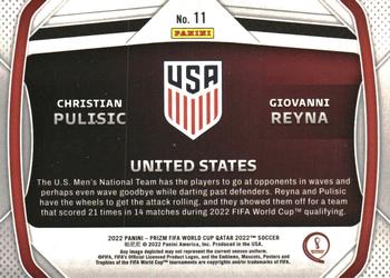 2022 Panini Prizm FIFA World Cup Qatar - Connections #11 Christian Pulisic / Giovanni Reyna Back
