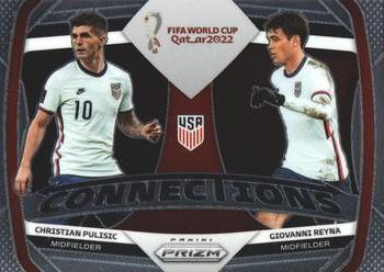 2022 Panini Prizm FIFA World Cup Qatar - Connections #11 Christian Pulisic / Giovanni Reyna Front
