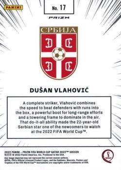 2022 Panini Prizm FIFA World Cup Qatar - Manga #17 Dusan Vlahovic Back