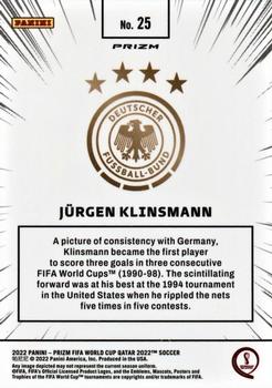 2022 Panini Prizm World Cup - Manga #25 Jurgen Klinsmann Back