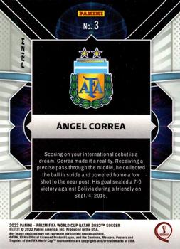 2022 Panini Prizm FIFA World Cup Qatar - Phenomenon Silver #3 Angel Correa Back