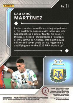 2022 Panini Prizm FIFA World Cup Qatar - Scorers Club #21 Lautaro Martínez Back
