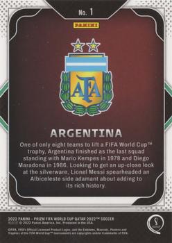 2022 Panini Prizm World Cup - Team Badges #1 Argentina Back